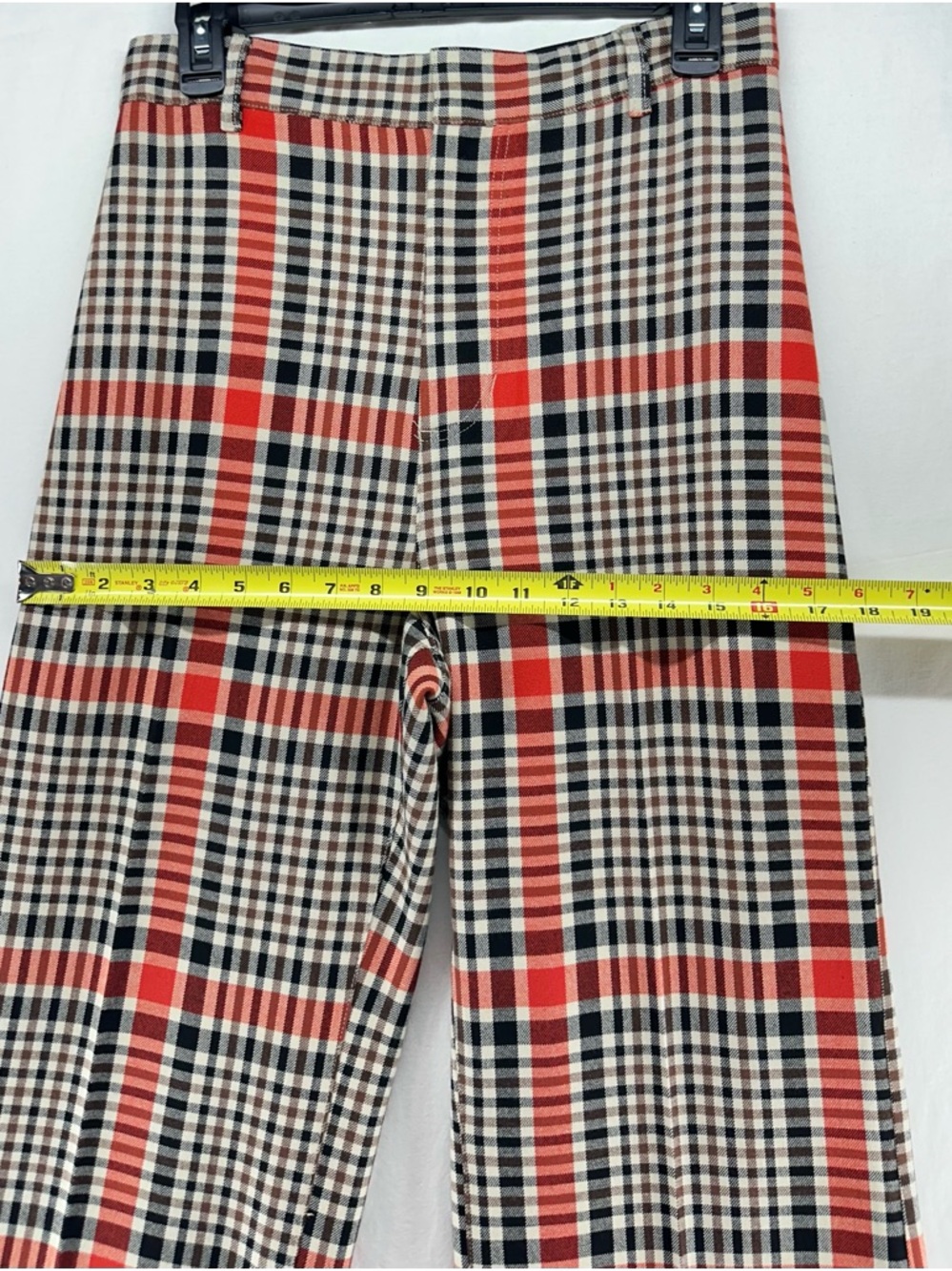 Free People Pants Jules Hippie Boho Retro Plaid Flare 70's Size 8 - Picture 5 of 11